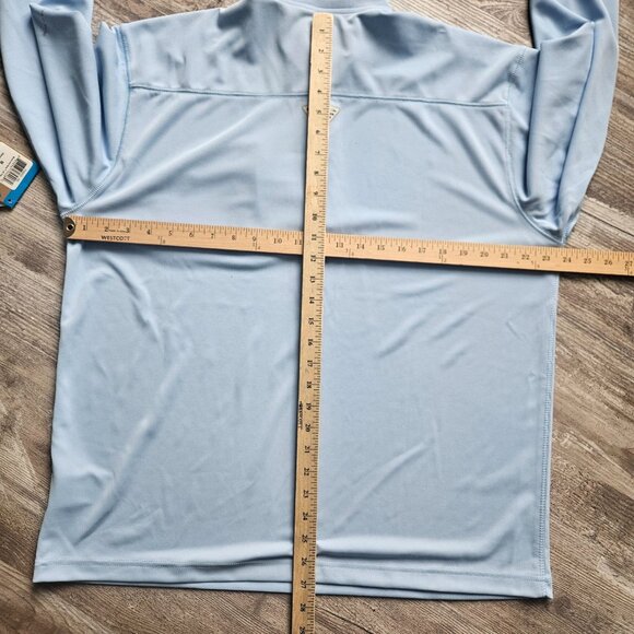 Columbia Mens Blood N Guts LS Tee Omni Shield Shade UPF 30 Light Blue Size M NEW - Picture 16 of 16